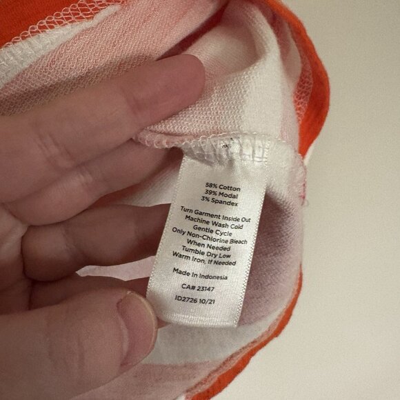 T By Talbots M Zippy Stripe UPF 50+ Long Sleeve Cozy Crush Pullover Sweatshirt - Picture 8 of 9